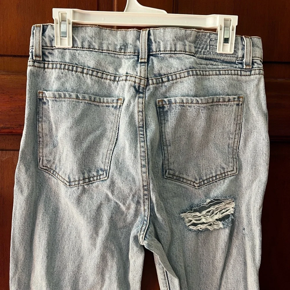 Revice “Made in LA” Distressed High-Rise Jeans — Size 30 — Light Wash